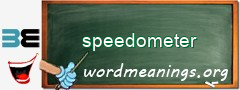 WordMeaning blackboard for speedometer